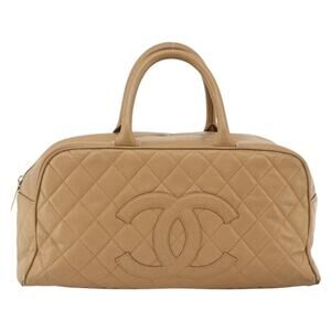 Chanel Matelasse Boston Bag Caviar Beige